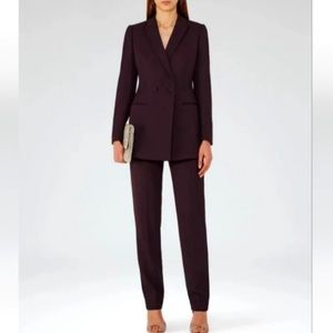 REISS size 4 berry wool trousers straight leg